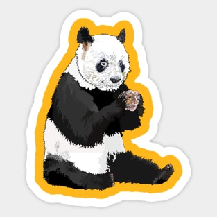 Panda holding a rose Sticker